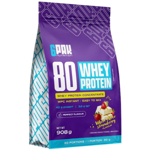 Białko 6Pak 80 Whey Protein 908g Truskawka