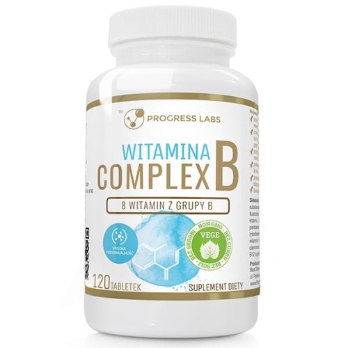 WITAMINA B Complex B1 B2 B3 B5 B6 B7 B9 B12 120 szt. Progress Labs