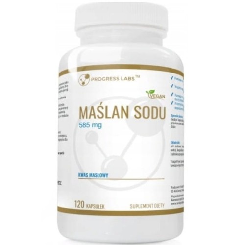 Maślan Sodu Progress Labs 120 kaps. Kwas Masłowy,  Jelita, Trawienie