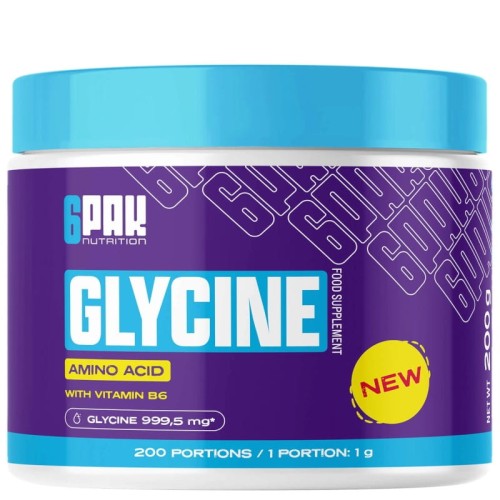 6Pak Glycine 200g Koncentracja Pamięć Układ Nerwowy Sen
