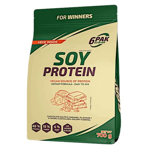 Białko Sojowe Pyszne Wegańskie  6PAK Soy Protein 700g Czekoladowo-Karmelowe