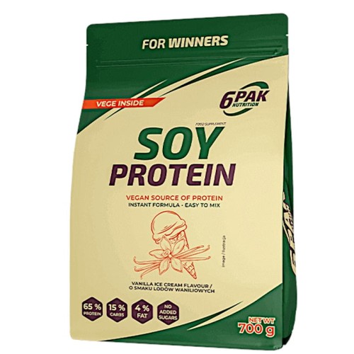 Białko Sojowe Pyszne Wegańskie  6PAK Soy Protein 700g Lody Waniliowe