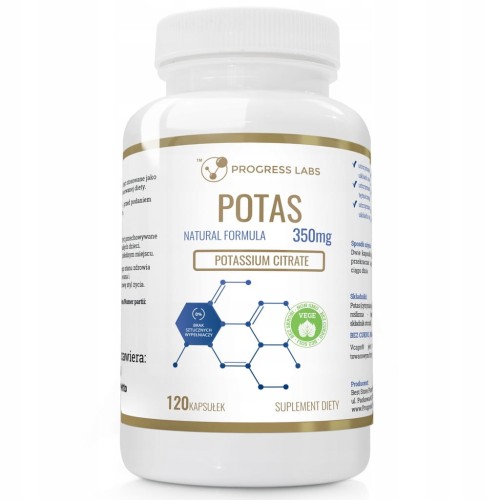 Potas Cytrynian Potasu 350mg 120 kaps. Vege Progress Labs
