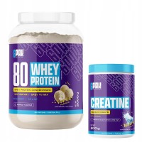 Zestaw białko 6Pak 80 Wanilia 2000g plus kreatyna 6Pak Naturalna 500g