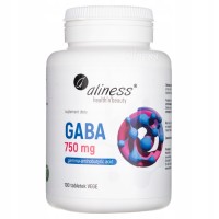 Aliness GABA 750 mg 100 tabletek Naturalny Kwas Gamma-Aminomasłowy Na Sen