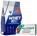 Białko Trec Whey 100 Truskawka 700g +Witaminy i Minerały Multipack Sport