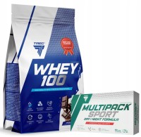 Trec Whey 100 Czekolada 700g +Witaminy i Minerały Multipack Sport