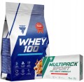 Białko Trec Whey 100 Słony Karmel 700g +Witaminy i Minerały Multipack Sport