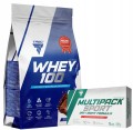 Białko Trec Whey 100 Double Chocolate 700g +Witaminy i Minerały Multipack