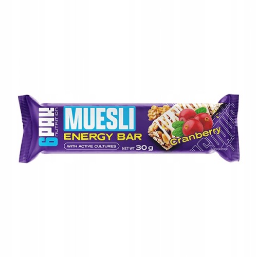 6Pak Muesli Energy Bar Cranberry 30g Baton Płatki Owsiane Żurawina Błonnik