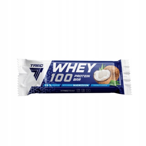 Trec Protein Bar Whey 100 Coconut 40g Baton Proteinowy z Białkiem Magnez