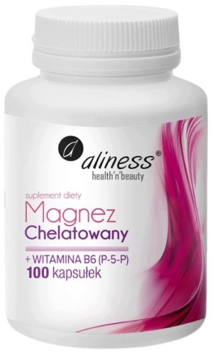 Aliness Magnez Chelatowany + Witamina B6 (P-5-P) 100 kaps.